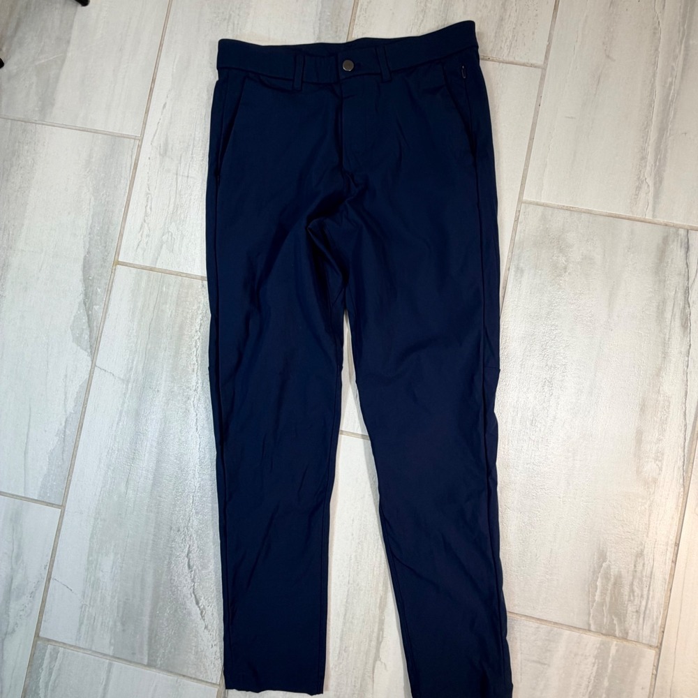 Lululemon Commission Slim Fit Pants 31 True Navy Warpstreme Tapered Chino Mens